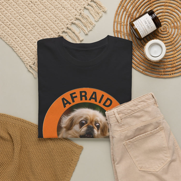 Afraid But Trying Tee — Cute Anxious Dog Graphic T-Shirt