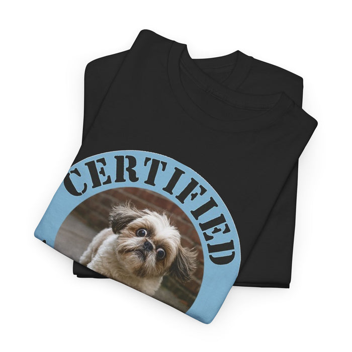 Certified Velcro Dog T‑Shirt — Funny Shih Tzu Pet Lover Tee
