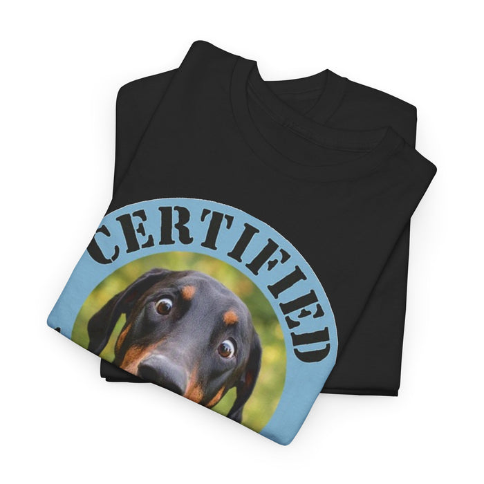 Certified Velcro Dog T-Shirt — Funny Doberman Pet Lover Tee