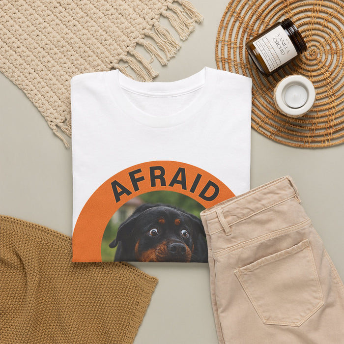 Afraid But Trying Tee — Cute Rottweiler Motivational Dog T-Shirt