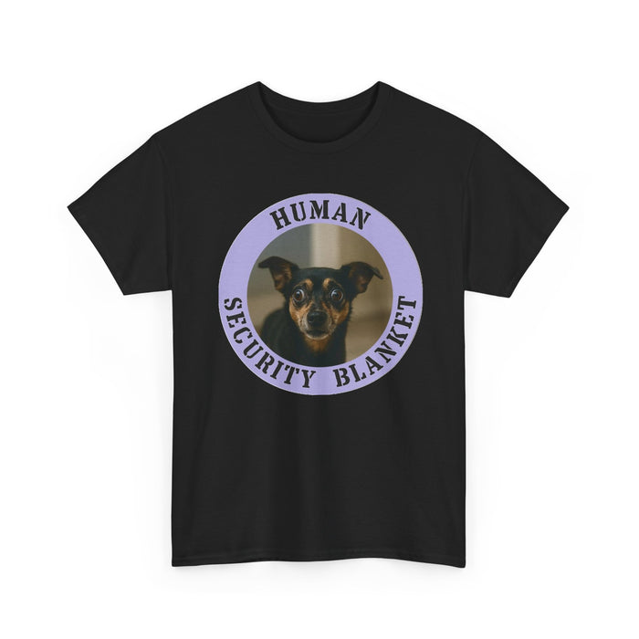 Human Security Blanket T-Shirt — Cute Dog Photo Tee