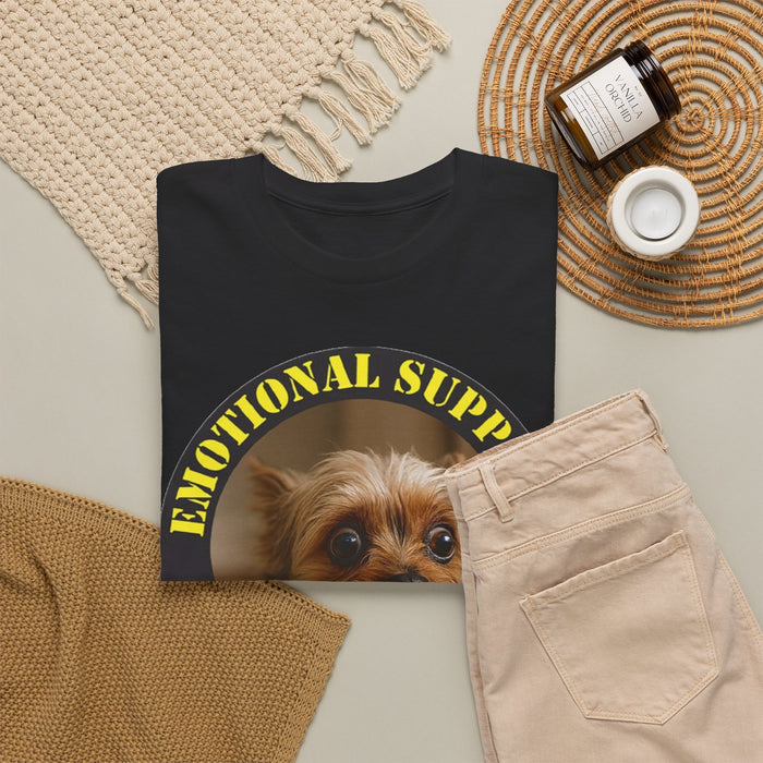 Emotional Support Human T‑Shirt — Cute Yorkie Dog Graphic Tee