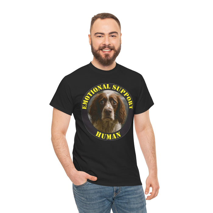 Emotional Support Human Tee — Funny Dog Face Graphic T-Shirt
