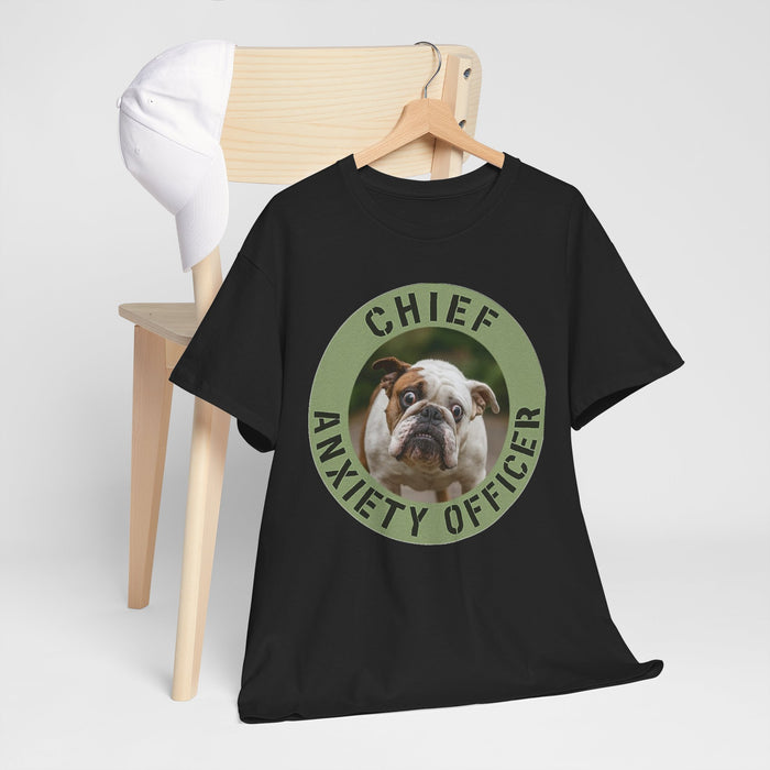 Chief Anxiety Officer Bulldog T-Shirt – Funny Pet Lover Tee