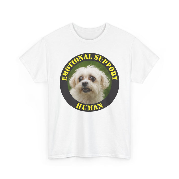 Emotional Support Human T‑Shirt — Cute Dog Photo Tee for Pet Lovers