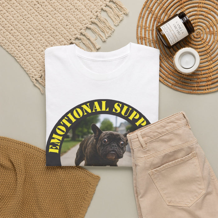 Emotional Support Human T‑Shirt – Funny Pet Rescue Tee with French Bulldog Photo