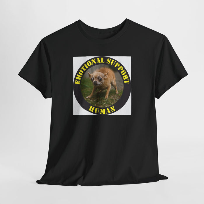 Emotional Support Human T‑Shirt — Funny Rescue Dog Badge Tee