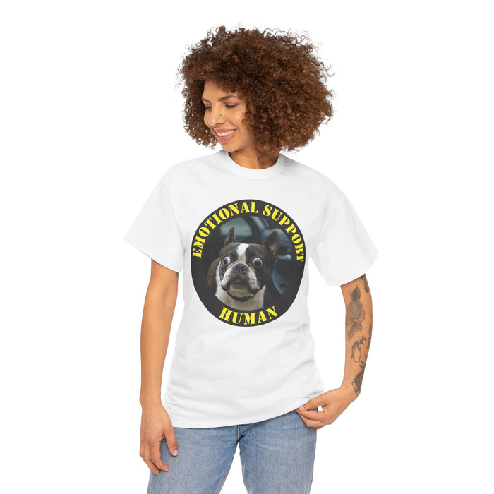Emotional Support Human T-Shirt — Funny Boston Terrier Pet Tee