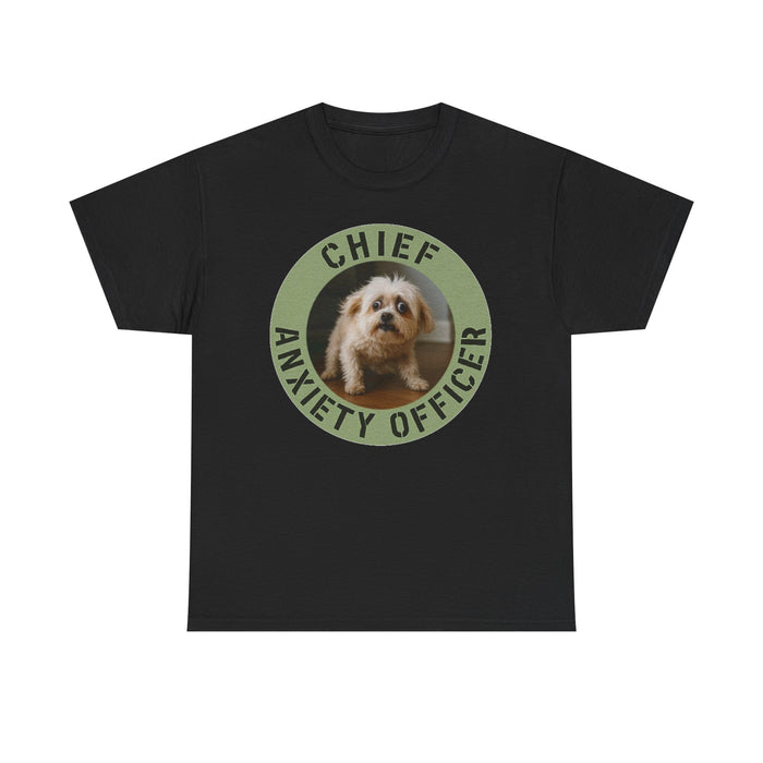 Chief Anxiety Officer Tee — Cute Dog Graphic T-Shirt for Dog Lovers & Anxious Humor