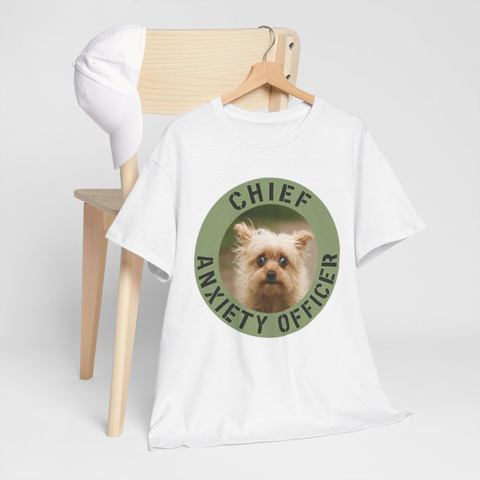 Chief Anxiety Officer T-Shirt — Cute Dog Graphic Tee for Dog Lovers