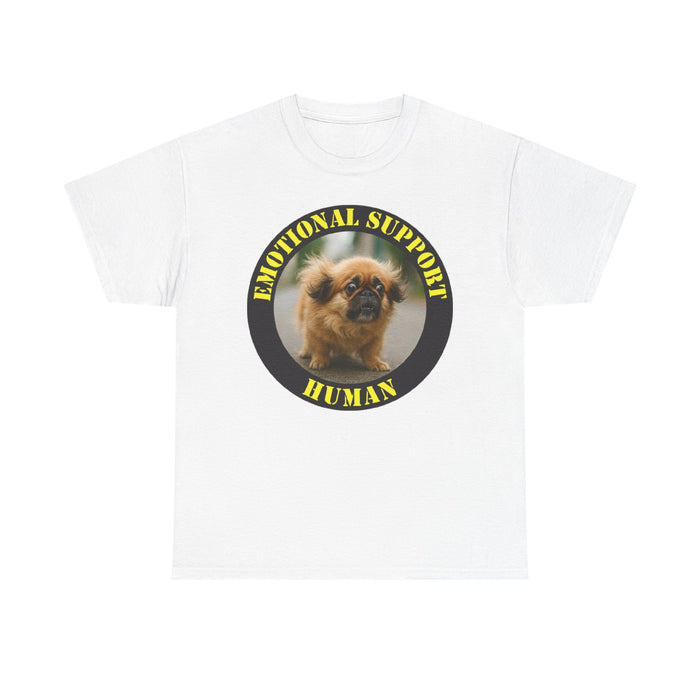 Emotional Support Human T‑Shirt — Cute Pekingese Dog Graphic Tee