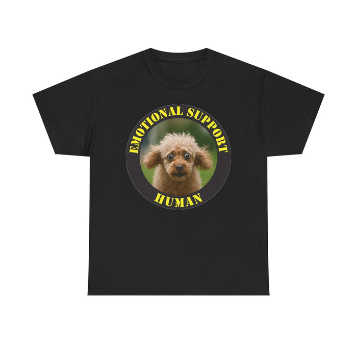Emotional Support Human T‑Shirt — Cute Poodle Rescue Pet Lover Tee