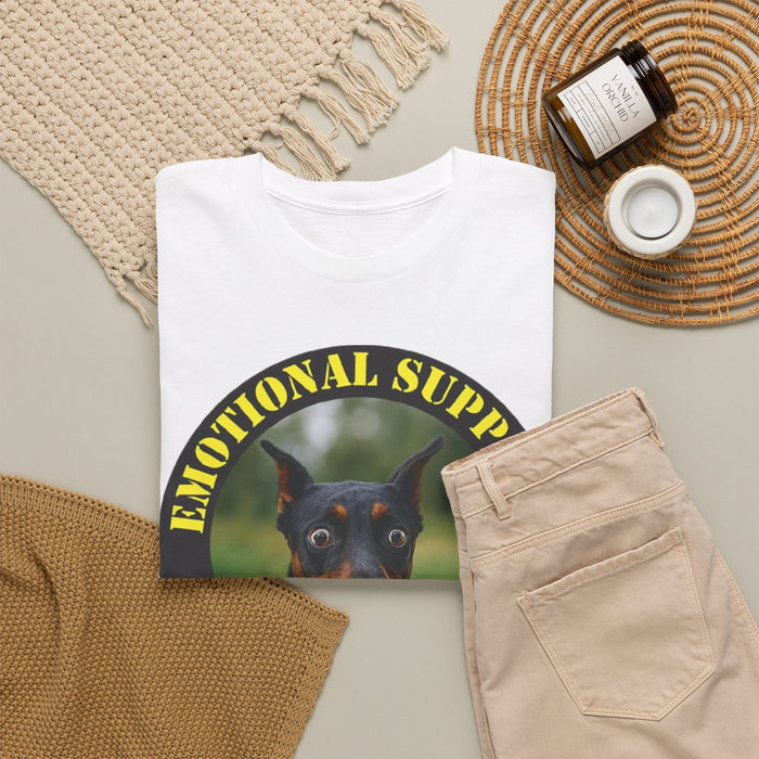 Emotional Support Human T‑Shirt — Doberman Pet Lover Tee