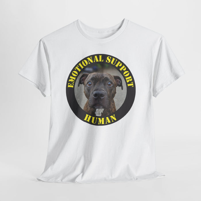 Pit bull Emotional Support Human T-Shirt — Dog Photo Graphic Tee for Pet Lovers
