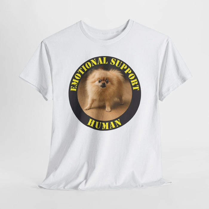 Emotional Support Human Tee — Cute Pomeranian Graphic T-Shirt
