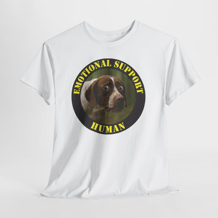 Emotional Support Human T-Shirt — Cute Dog Badge Graphic Tee