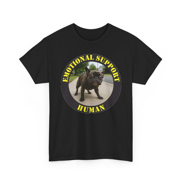 Emotional Support Human T‑Shirt – Funny Pet Rescue Tee with French Bulldog Photo