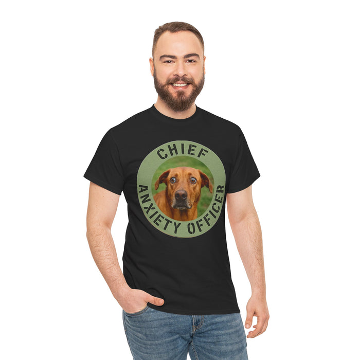 Chief Anxiety Officer T-Shirt — Funny Dog Graphic Tee for Dog Lovers