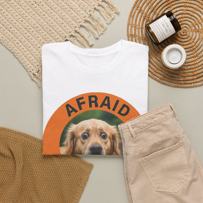 Golden Retriever Afraid But Trying Dog Tee — Cute Encouragement Graphic T-Shirt