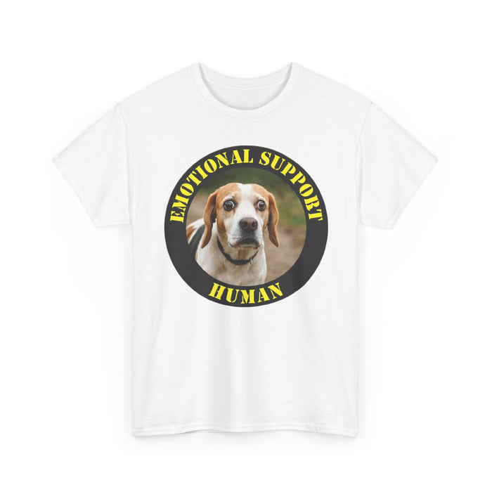 Emotional Support Human T‑Shirt — Funny Dog Photo Tee for Pet Lovers