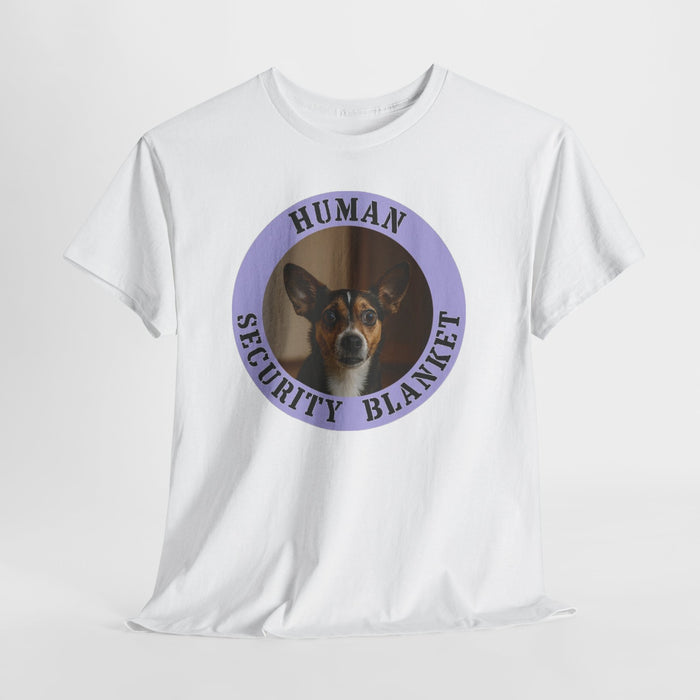 Human Security Blanket Tee — Cute Dog Photo Graphic T-Shirt