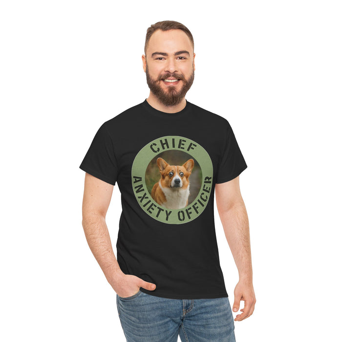 Chief Anxiety Officer T-Shirt — Cute Corgi Anxiety Officer Graphic Tee