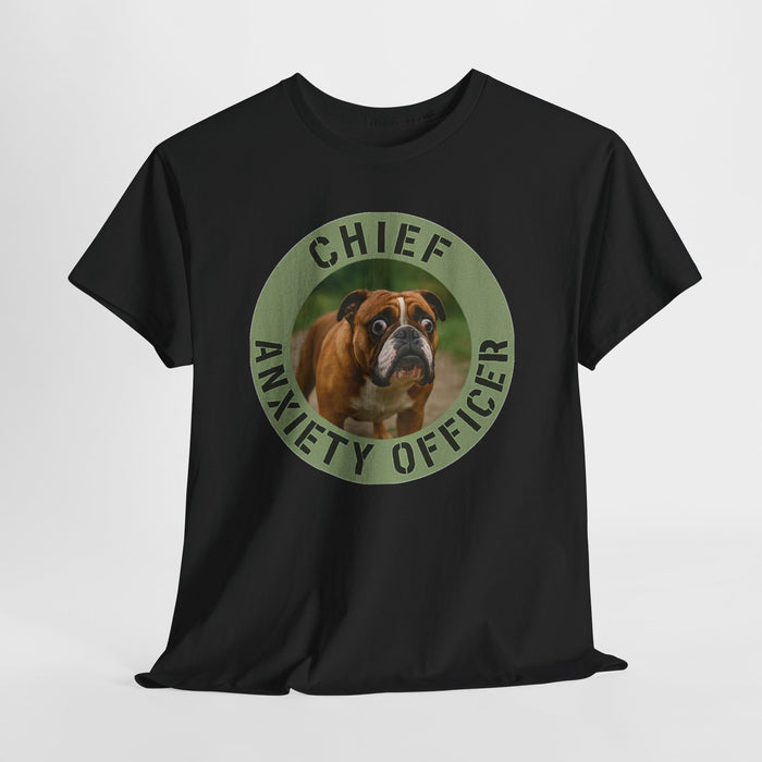 Chief Anxiety Officer T-Shirt — Cute Dog Graphic Tee for Dog Lovers
