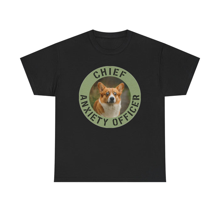 Chief Anxiety Officer T-Shirt — Cute Corgi Anxiety Officer Graphic Tee