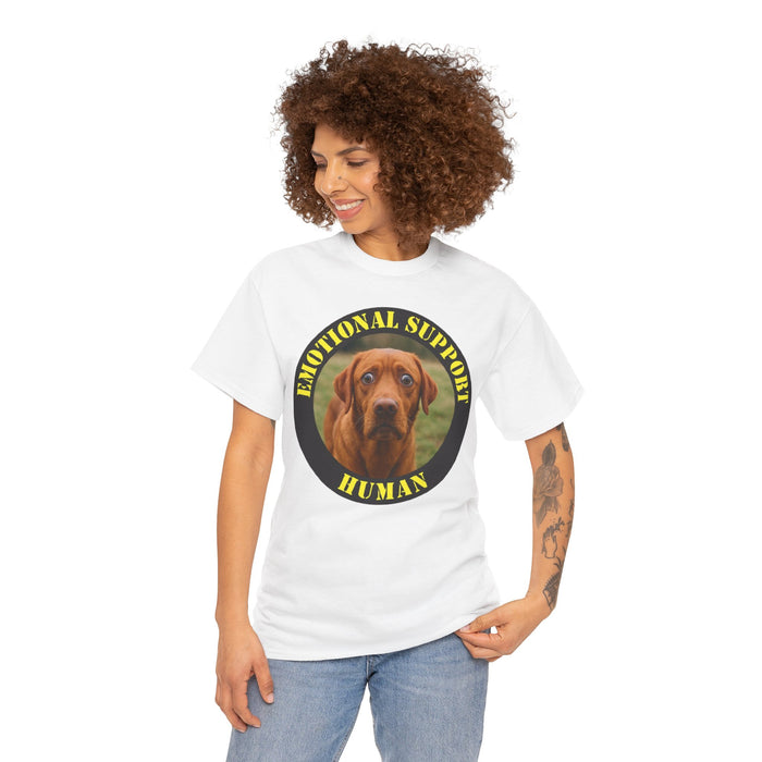 Emotional Support Human Tee – Funny Dog Photo Graphic T-Shirt