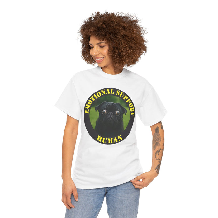 Emotional Support Human T-Shirt — Cute Pug Pet Lover Tee