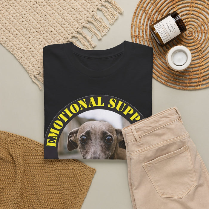 Emotional Support Human Tee — Funny Dog Portrait Shirt for Pet Lovers