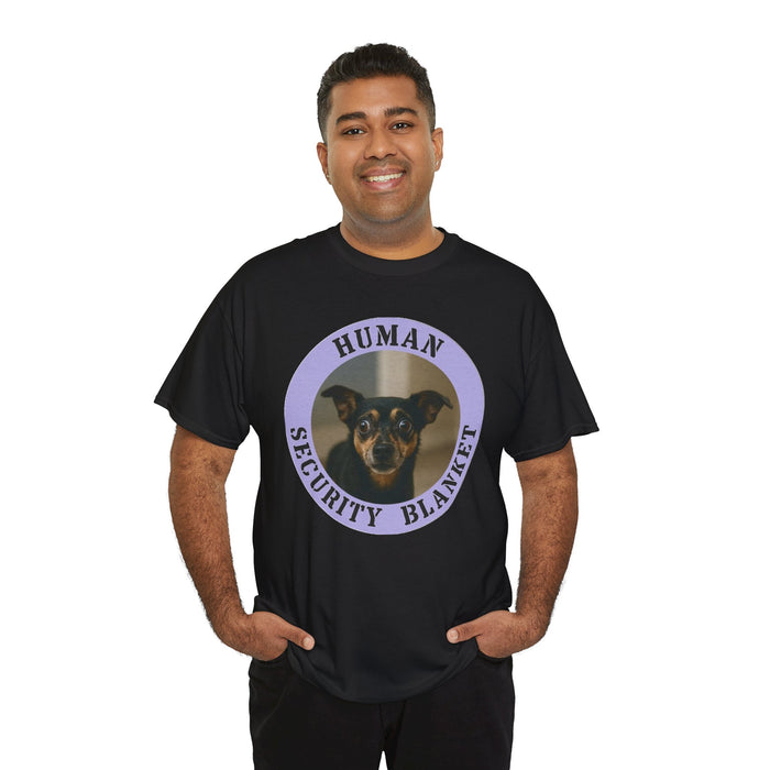 Human Security Blanket T-Shirt — Cute Dog Photo Tee