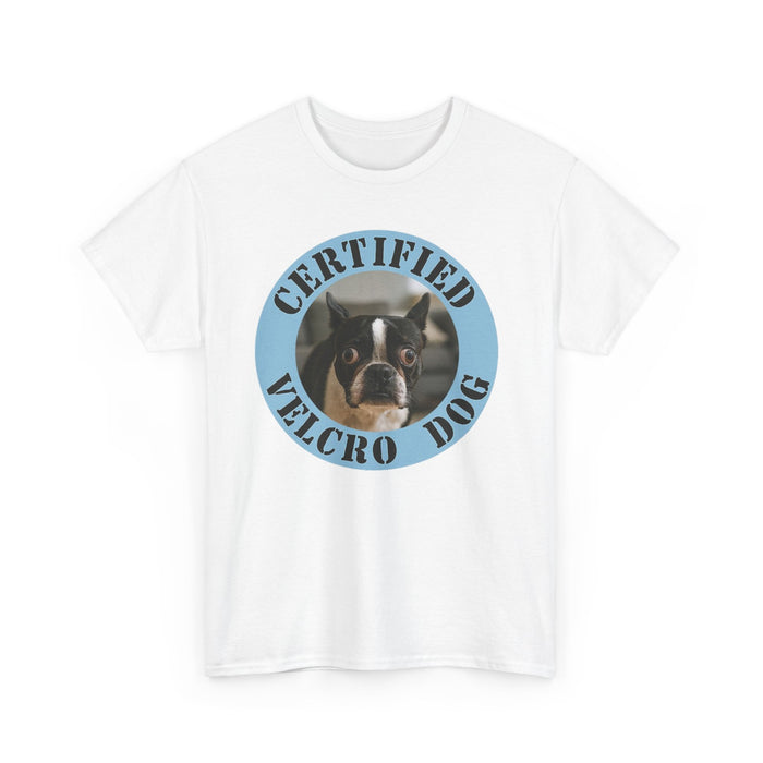 Certified Velcro Dog T‑Shirt — Funny Dog Mom/Dad Gift
