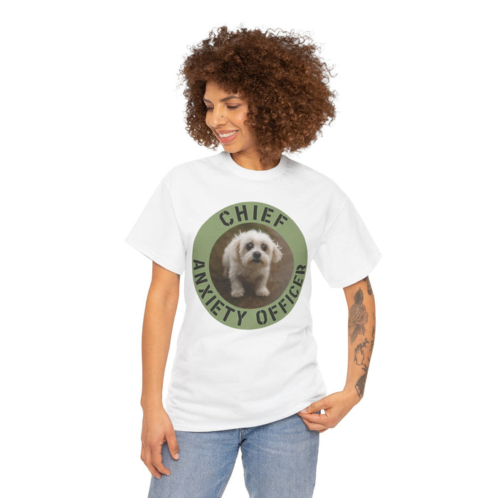 Chief Anxiety Officer T-Shirt — Cute Puppy Graphic Tee for Dog Lovers