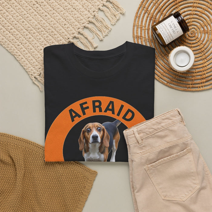 Beagle Afraid But Trying T‑Shirt — Cute Basset Hound Encouragement Tee