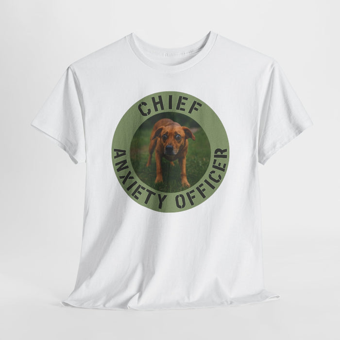 Chief Anxiety Officer T-Shirt — Funny Dog Graphic Tee for Pet Lovers