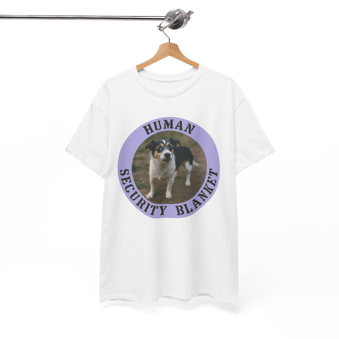 Human Security Blanket T-Shirt — Cute Puppy Graphic Tee for Dog Lovers