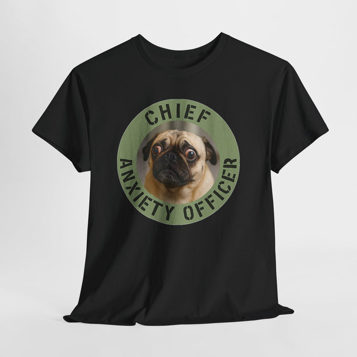 T-Shirt - "Chief Anxiety Officer" Pug Graphic Tee