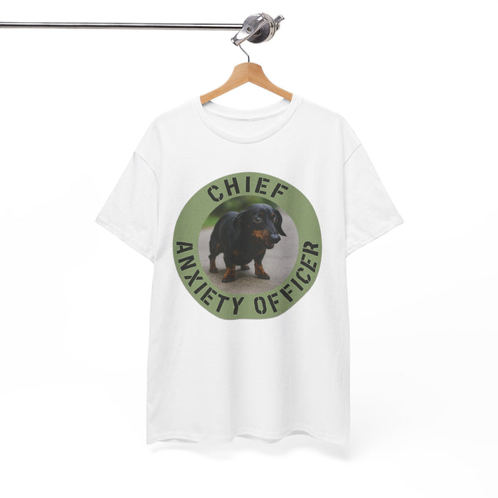 Chief Anxiety Officer T-Shirt — Cute Dachshund Pet Humor Tee
