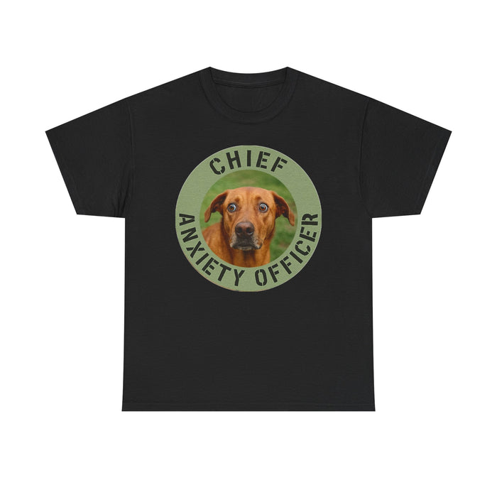 Chief Anxiety Officer T-Shirt — Funny Dog Graphic Tee for Dog Lovers