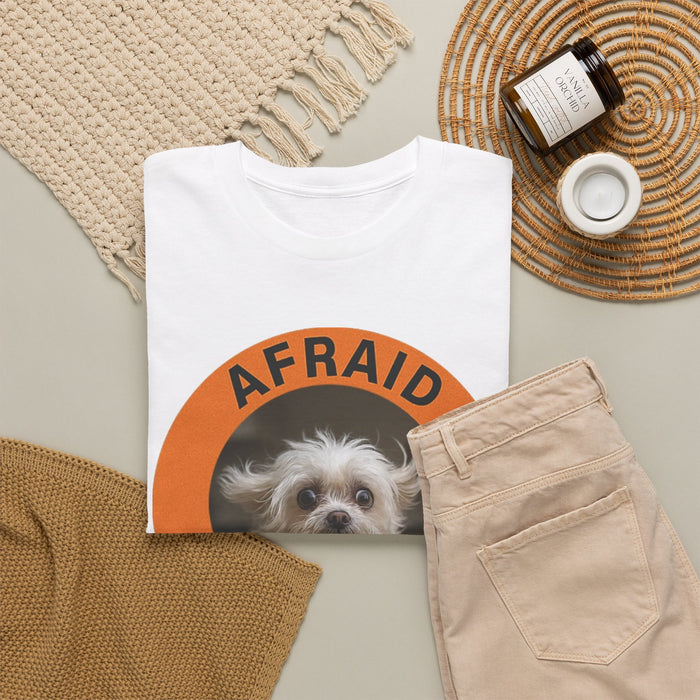 Afraid But Trying T-Shirt — Cute Anxious Dog Motivational Tee