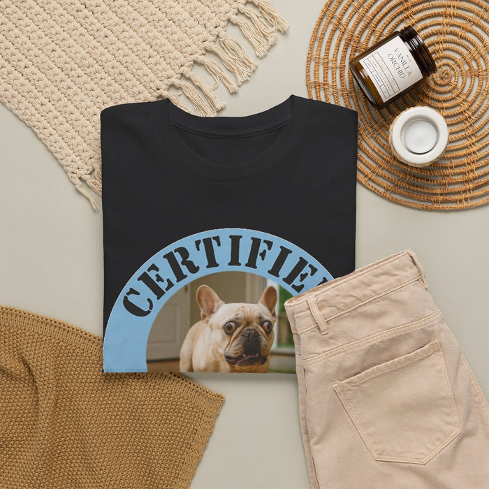 Certified Velcro Dog T‑Shirt — Funny French Bulldog Design