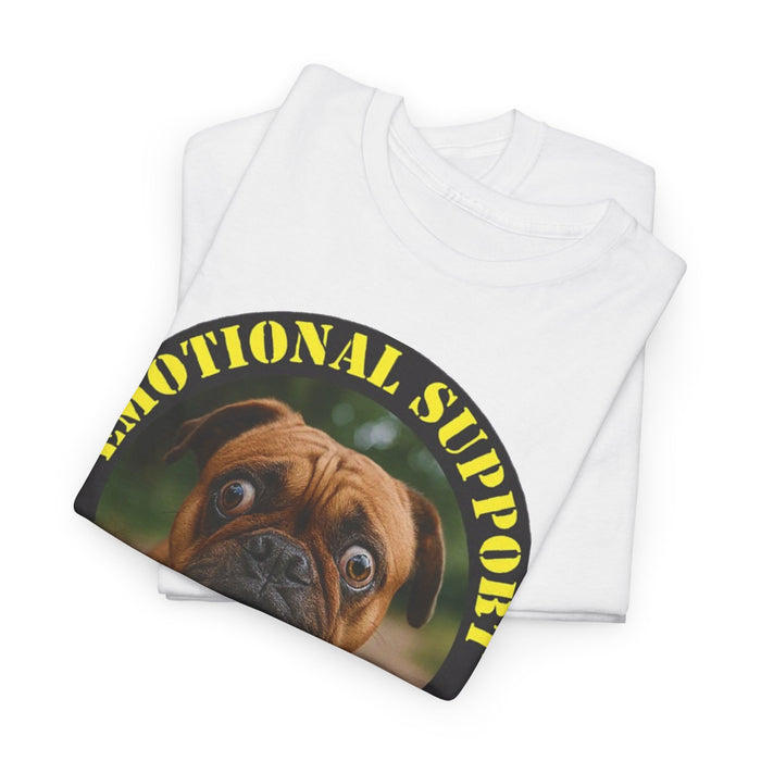Emotional Support Human T‑Shirt — Cute Pug Pet Lover Tee