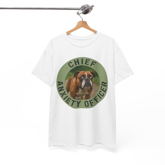 Chief Anxiety Officer T-Shirt — Cute Dog Graphic Tee for Dog Lovers