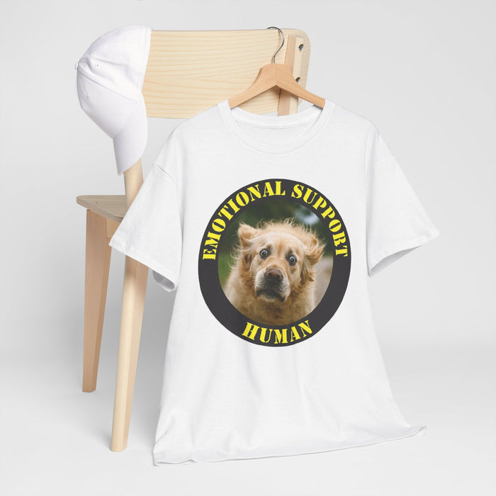 Emotional Support Human T-Shirt — Funny Dog Face Graphic Tee