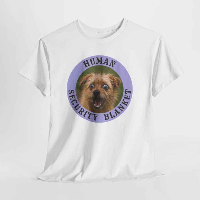Human Security Blanket T-Shirt — Cute Dog Graphic Tee
