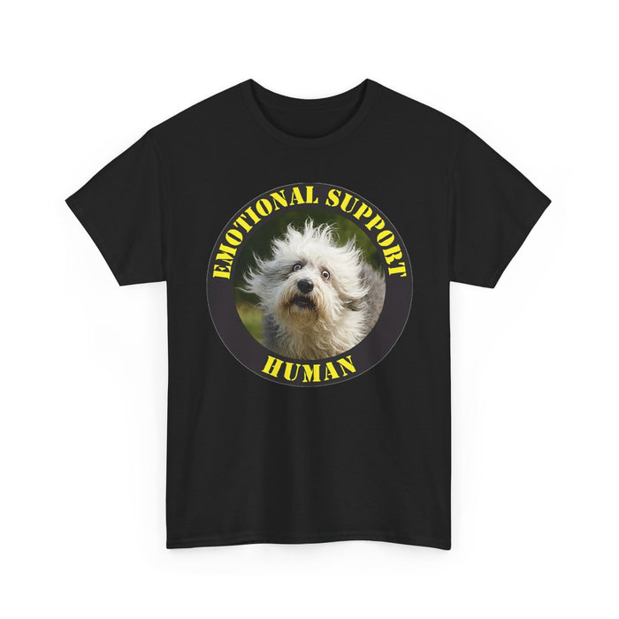 Emotional Support Human T‑Shirt — Cute Rescue Dog Pet Lover Tee