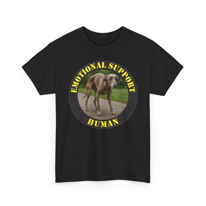 Emotional Support Human T-Shirt — Funny Dog/Whippet Rescue Tee