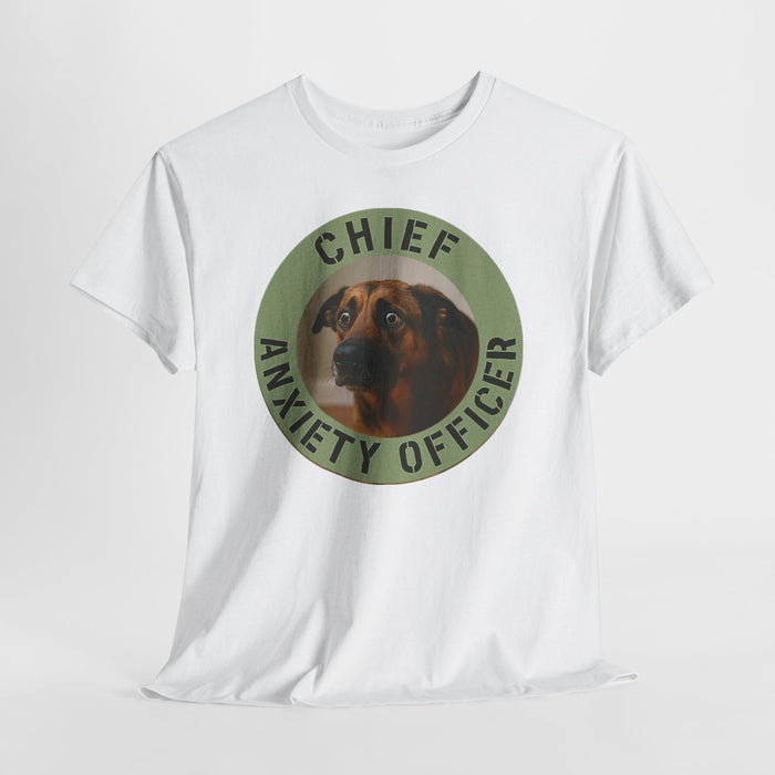 Chief Anxiety Officer Tee — Funny Dog Graphic T-Shirt