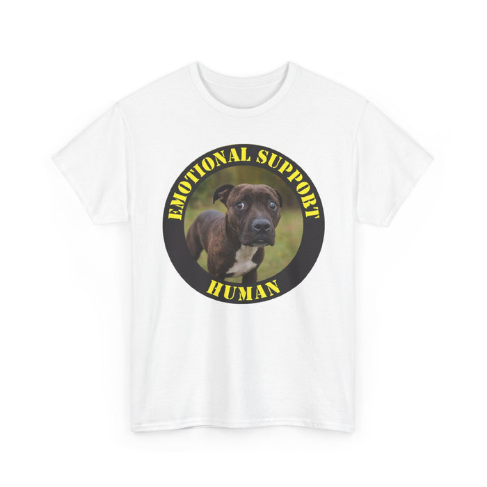 Pit Bull Emotional Support Human T-Shirt — Dog Photo Funny Support Animal Tee